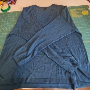 Lane Bryant 22/24 Merino Teal V Neck Light Sweater